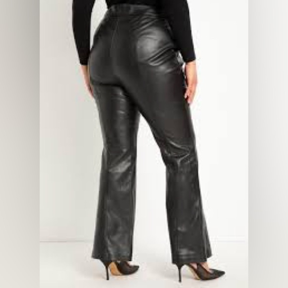 Eloquii Black Faux Leather Pants Women’s Size 18